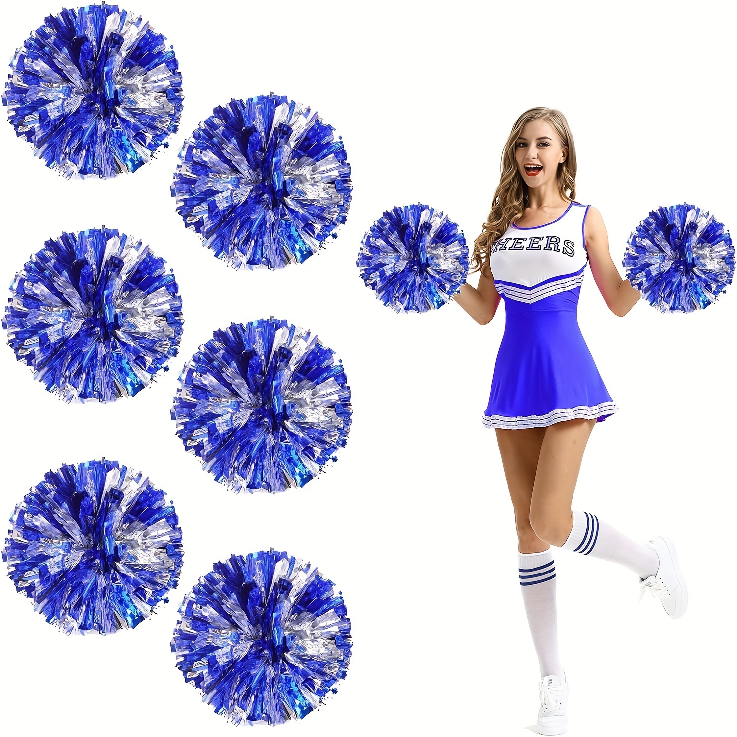 

And Silvery Cheerleading Pom Poms Dancing Dance Cheerleading Sports Meeting Flower Ball