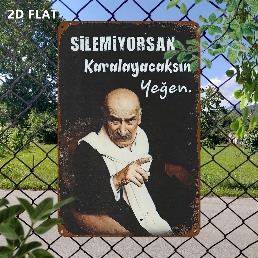 E-shop 2D Flat - 1 Stück 2D Flat Vintage Metall Aluminium Schild, mit Aluminium Kunstwerk, für Vintage Wanddekoration, Garagen Verzierung, Größe 12X8