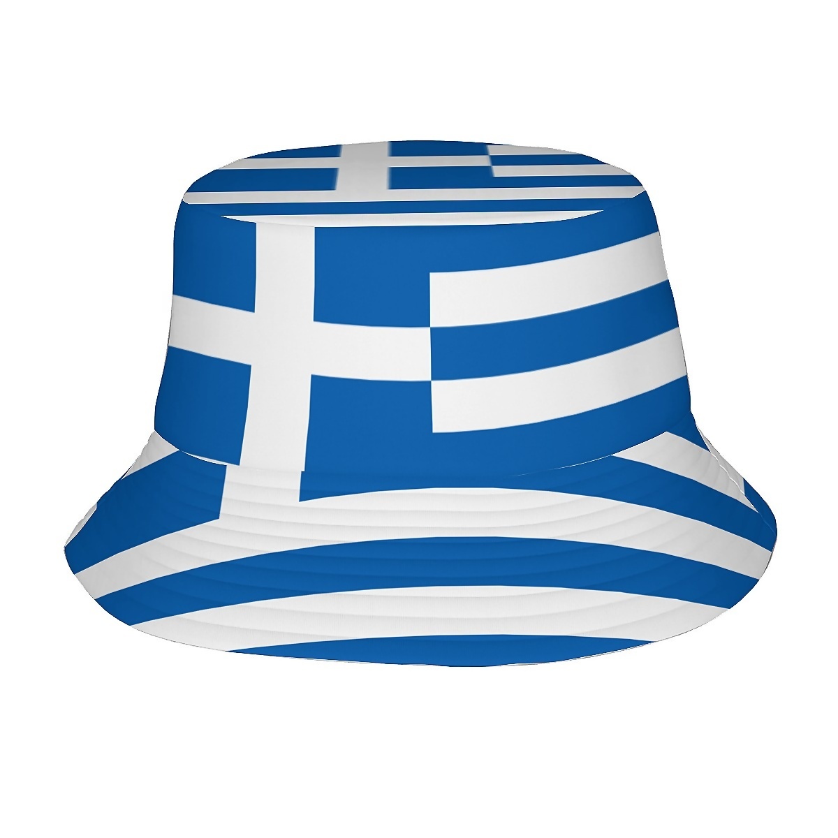 TEMU 1pc Greek Flag Pattern Bucket Hat, Suitablefor Men, Women And Old, High Quality Buckethat, Beach Outdoor And Fashionable Bucket Hat.