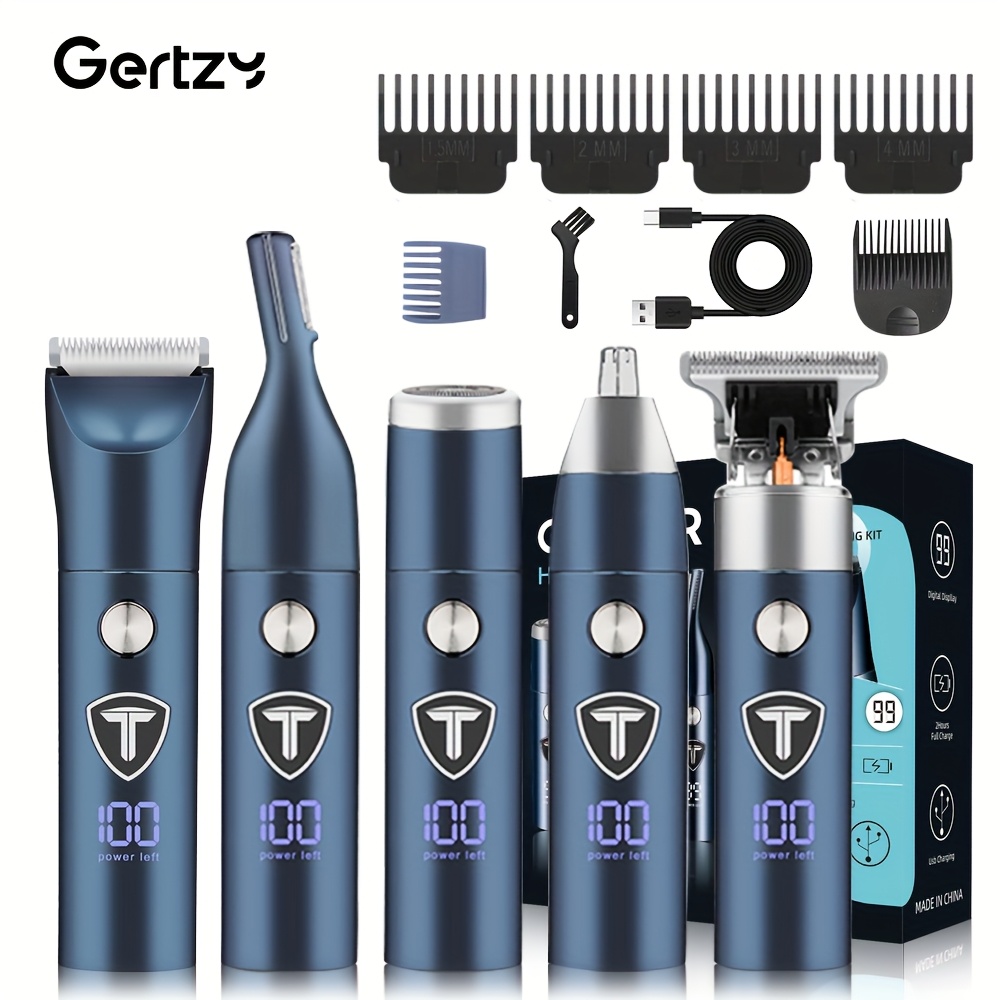 

5 In1 Professional Body Hair Trimmer, Groin&body Trimmer For Men, Replaceable Ceramic Blade Electric Shaver, With Shaver Blade, Hair Clipper, Nose Hair Trimmer And Eyebrow Trimming Knife