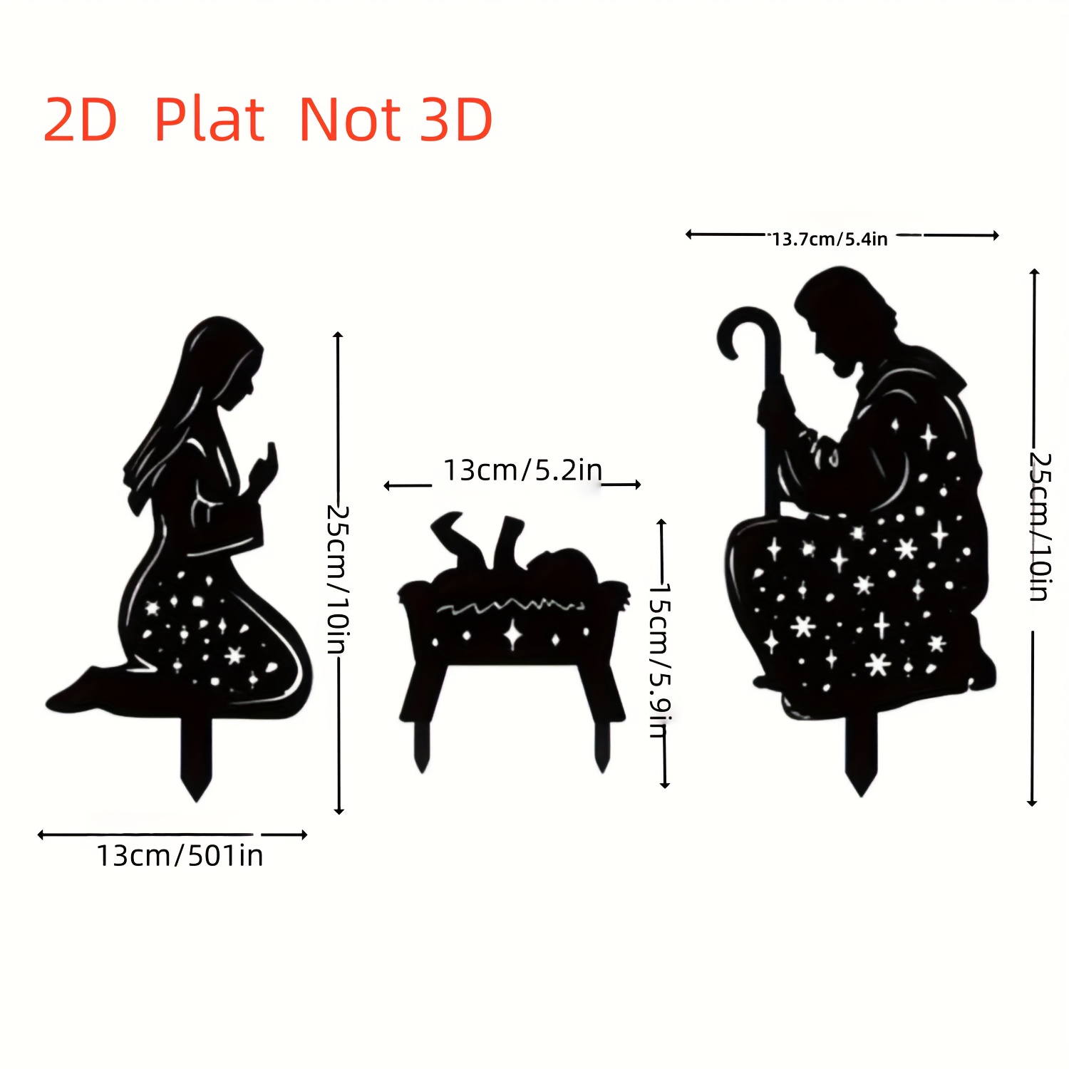 TEMU Set 2D Piatto da 3 Pezzi, di Compleanno in Acrilico, Decorazione Natalizia per Esterni, Silhouette, Set di Compleanno per Esterni, Durevole, per