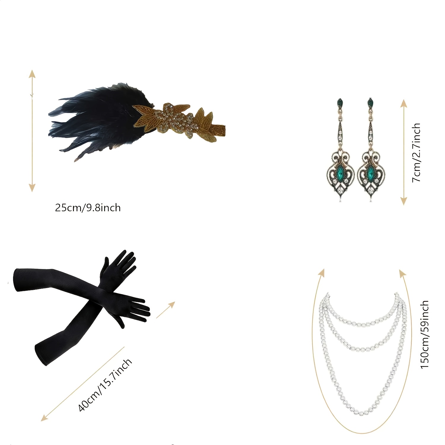 6pcs 1920s Elegant Fashion Accessory Dressing Set