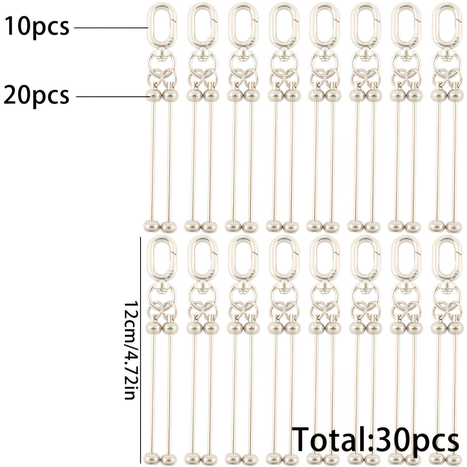 Image of 30pcs - -shaped Blank Keychain, Women's Style, Diy Keychain Making, Gift For , Durable Beaded Items, Keychain Making Accessories