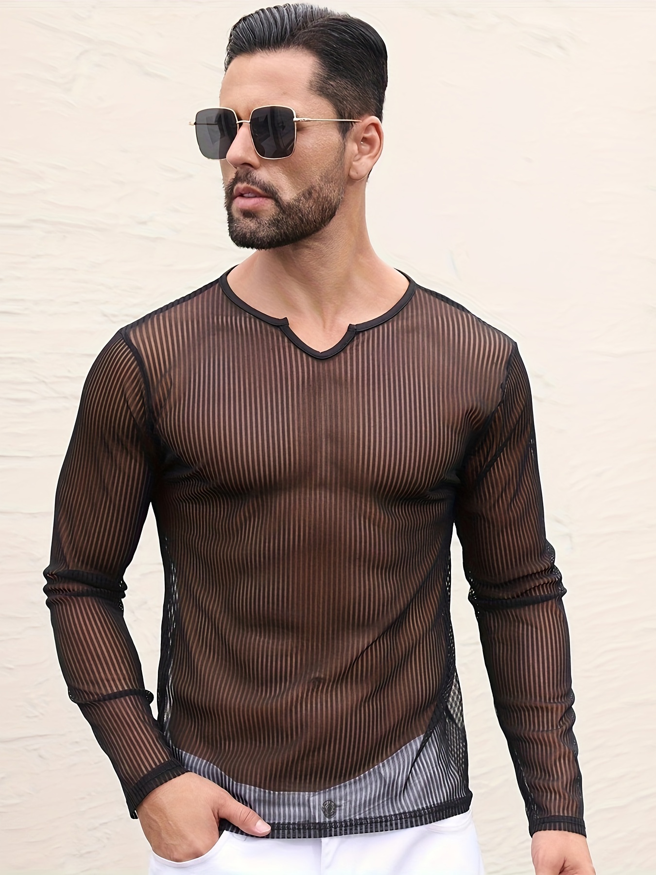 v neck mesh top