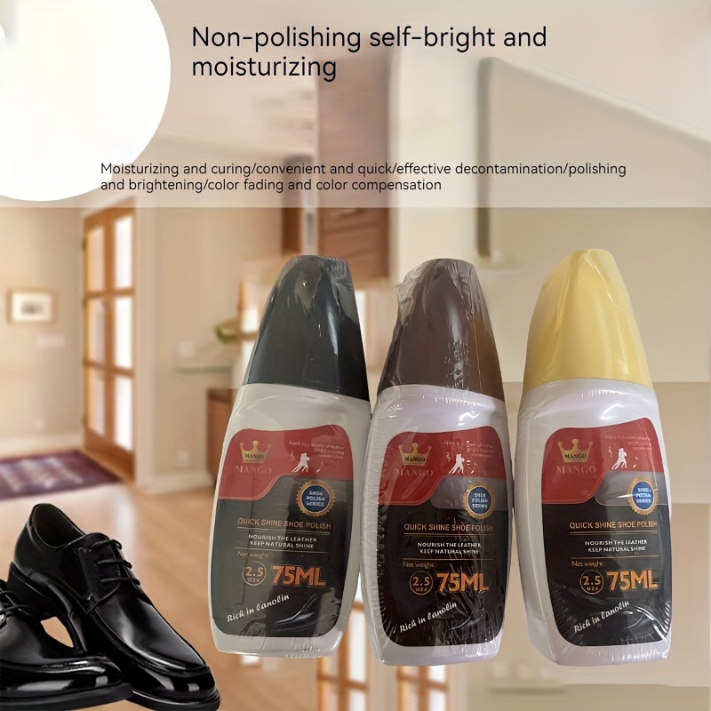 

1pc Liquid Quick Shine Shoe Polish, Black/brown/ Maintenance Oil For Leather Shoes, Leather Clothes, Leather Decontamination Care Sheep Oil
