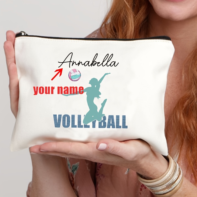 

Custom Volleyball-themed Makeup Bag - Lightweight, Zippered Cosmetic Pouch For Travel & Toiletries, Gift, Volleyball Accessories