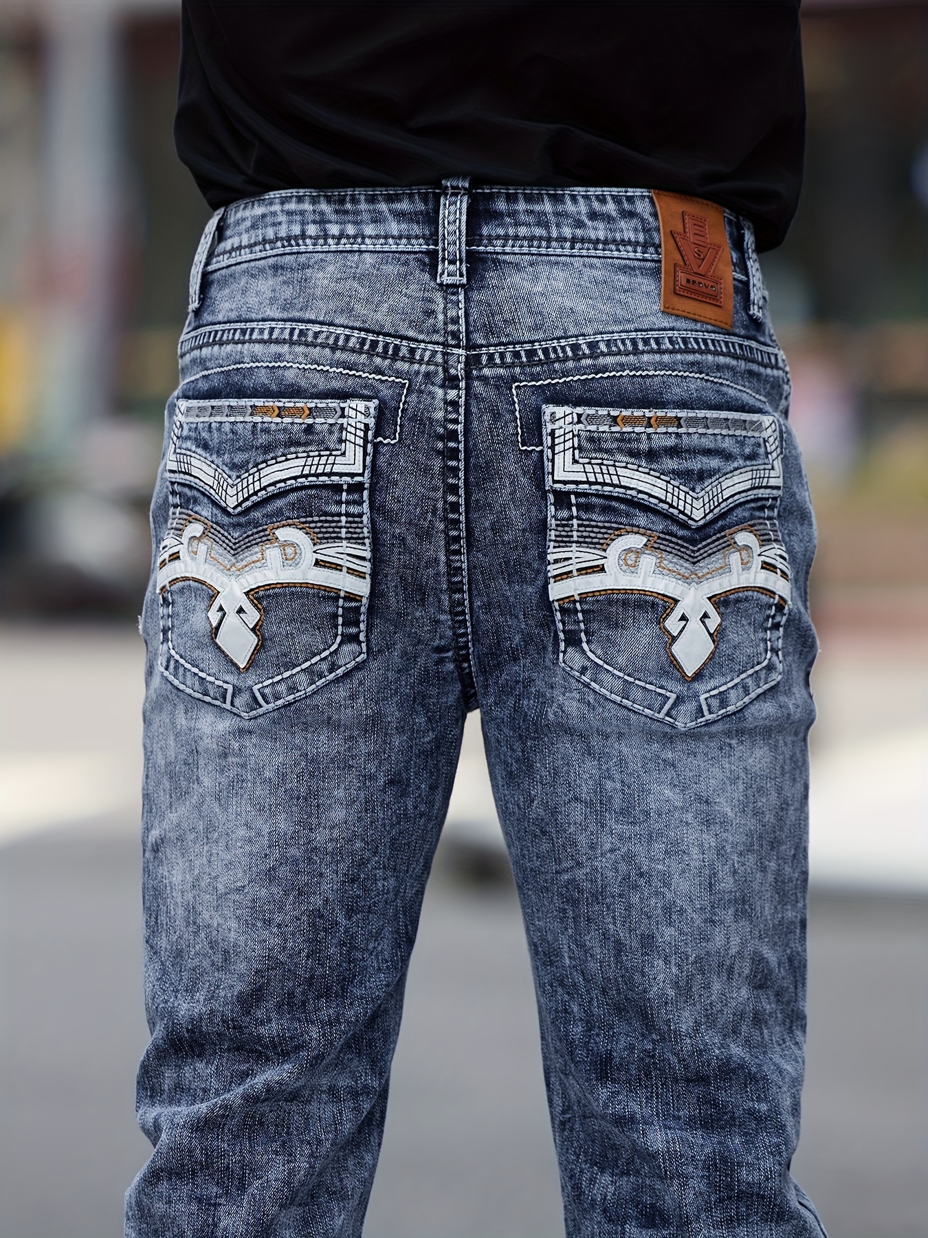 mens denim jeans white Temu Australia