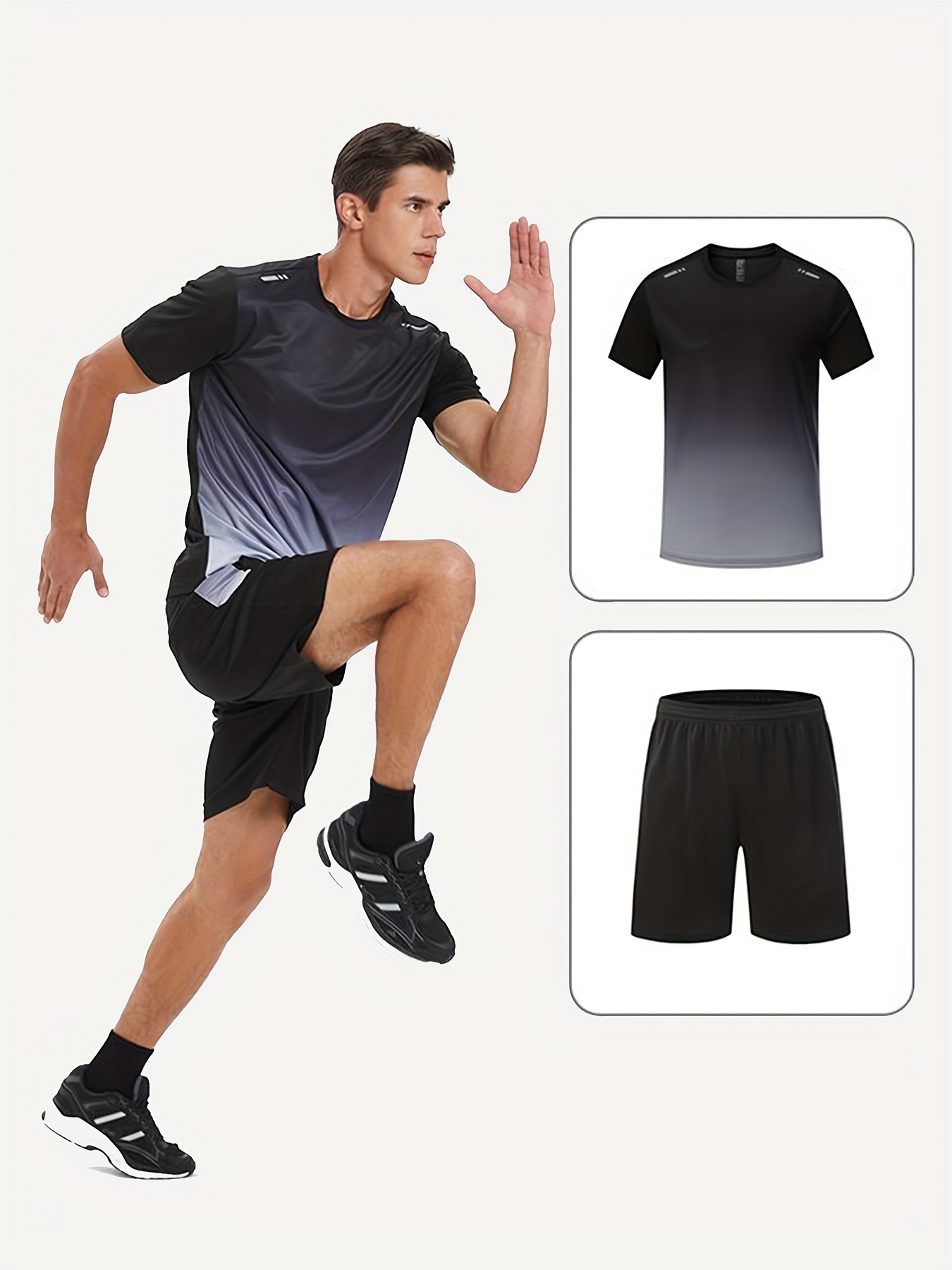 men's summer basketball training running outfit set gradient