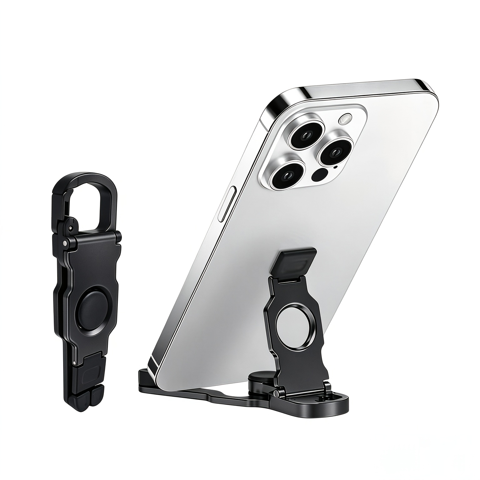 TEMU Supporto per telefono fidget spinner portatile e pieghevole, supporto da tavolo regolabile con portachiavi, compatibile con iPhone e tutti gli