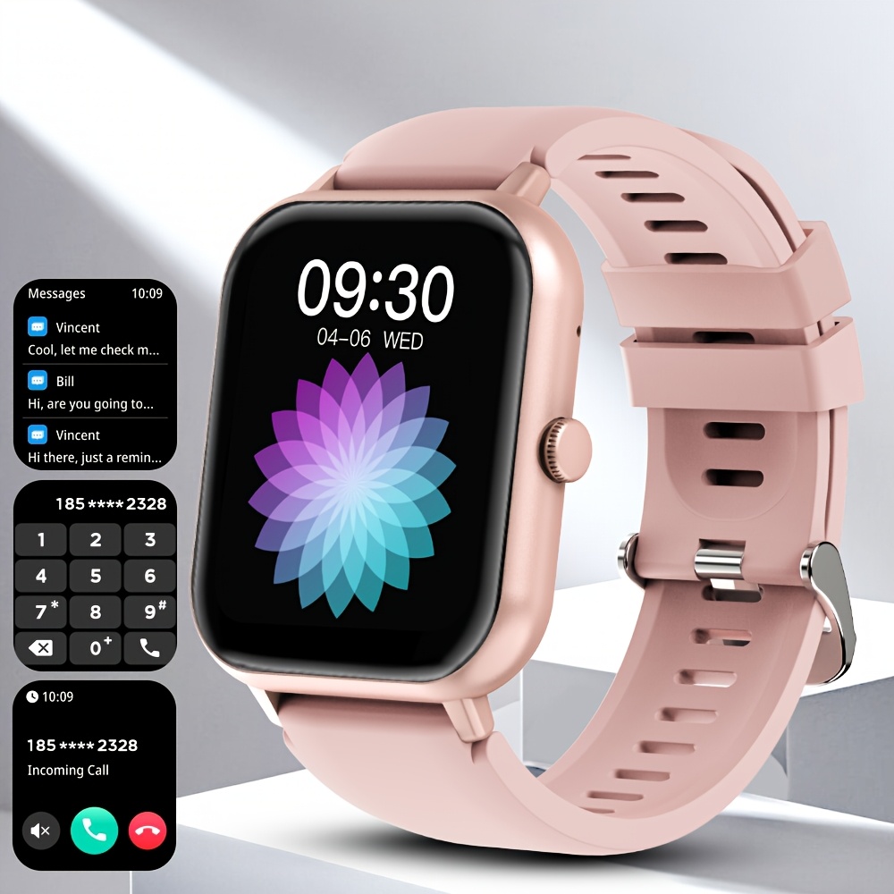 Image of Gwenland Smart Watches For Men And Women - Casual Design, Featuring Display, Over 100 Sports , Waterproof Square Case With Silicone Strap, Hd Calling And Voice Features, Pc Case, Rechargeable Battery