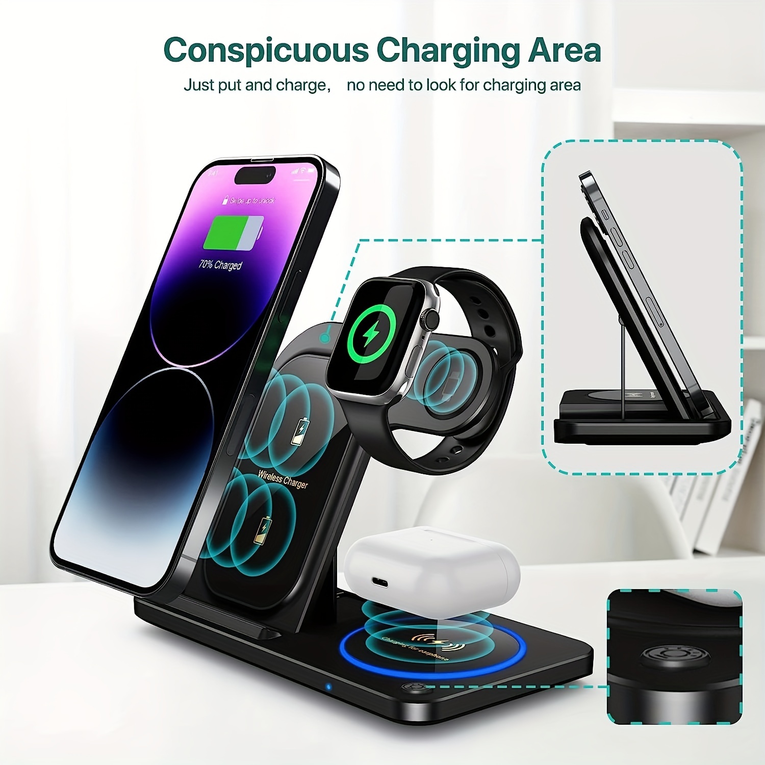 

Mingmai Wireless Charging , Usb , Charging , 15w Charge For Smartphone, , And Earbuds, Operating ≤36v