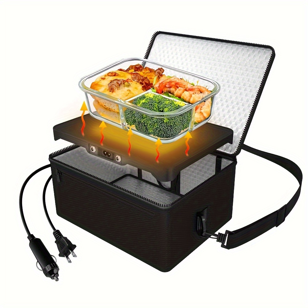 

Portable Oven, 12v Car Food Warmer Portable Personal Mini Oven Electric Lunch Box For Meals Reheating & Cooking For /camping/picnic/family (black)