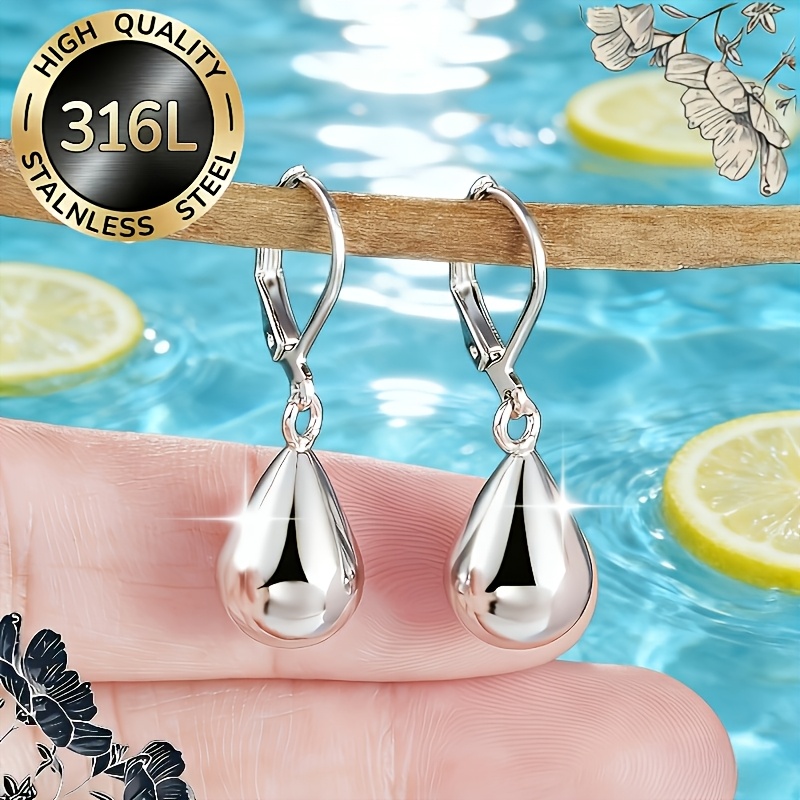 E-shop Zwei 316L Edelstahl Tropfen Ohrringe] Vielseitige Schmuckstücke, geeignet für alle Jahreszeiten, ideal für den , Geburtstagsgeschenke und