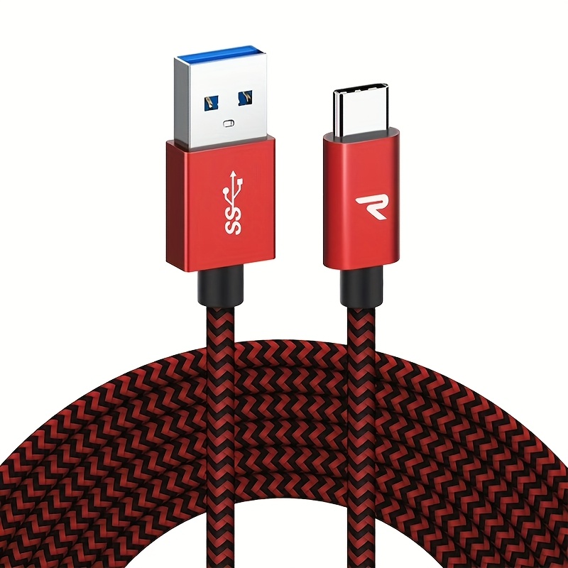 

3..3ft-10ft Braided Usb-c To Usb-a Cable, Fast Charging Cable For , For Pixel, Phones And More - Red