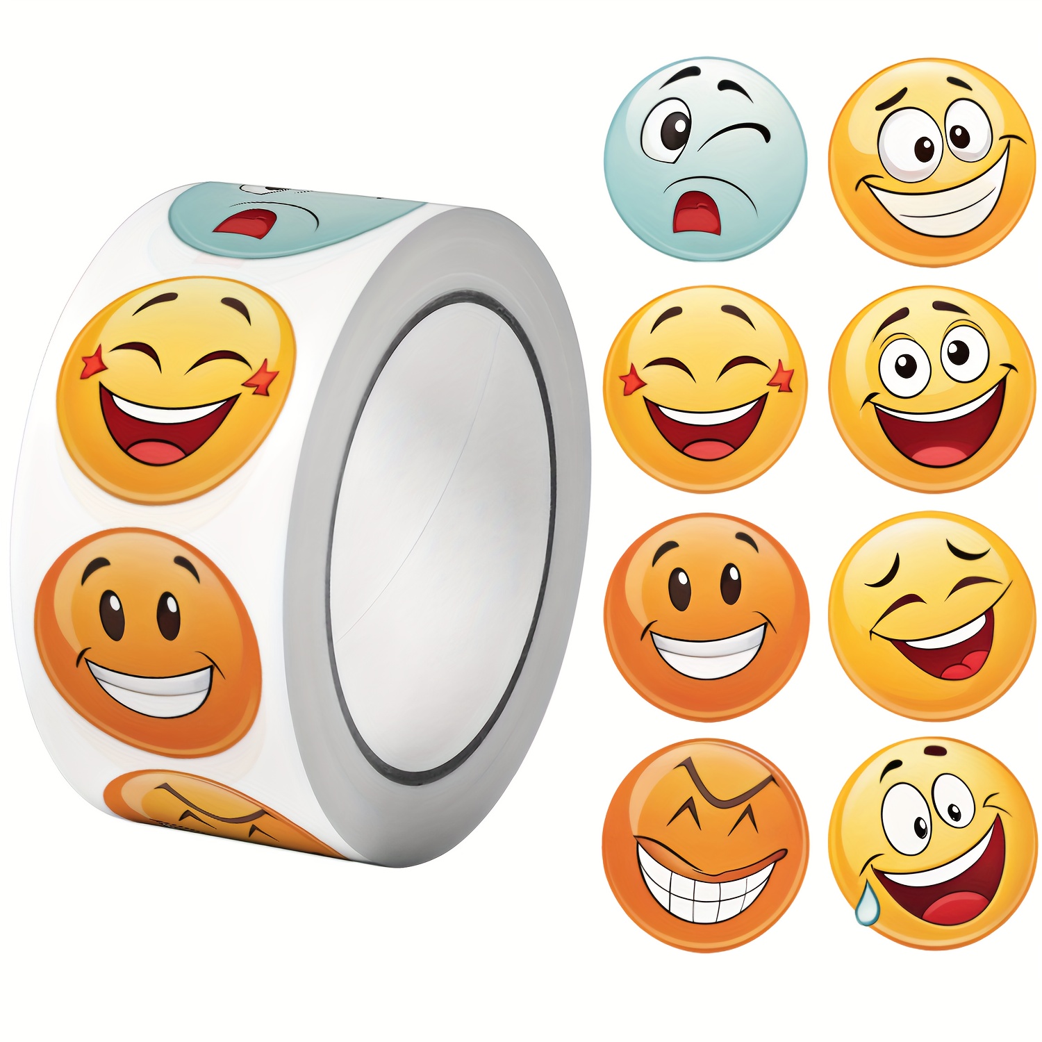 Image of 500pcs/roll Happy Sticker 2.5cm/1.0'' 16 Designs Decals Gifts Suitable For Gift Packaging Sealing Labels And Polite Greetings