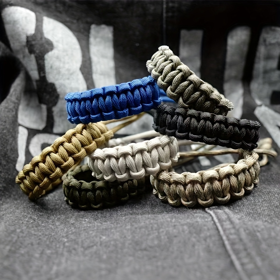Men's Braided Rope Bracelets, Adjustable Cord Options in Grey & Beige