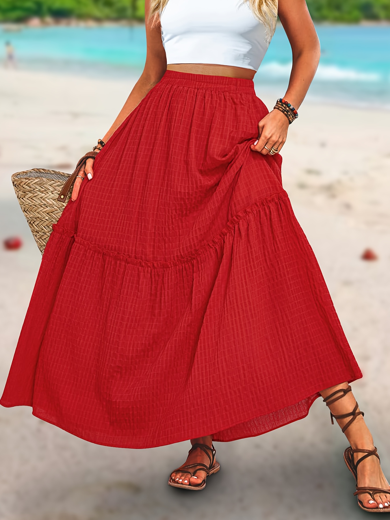 long red formal skirt
