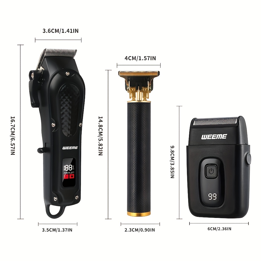 3-delige tondeuse set voor heren - T-blade voor contouren, baardtrimmer en tondeuse - Stijlvol, USB oplaadbaar, multifunctioneel, perfect voor thuis of op reis - een ideaal cadeau voor jubilea, verjaardagen of dagelijkse verzorging