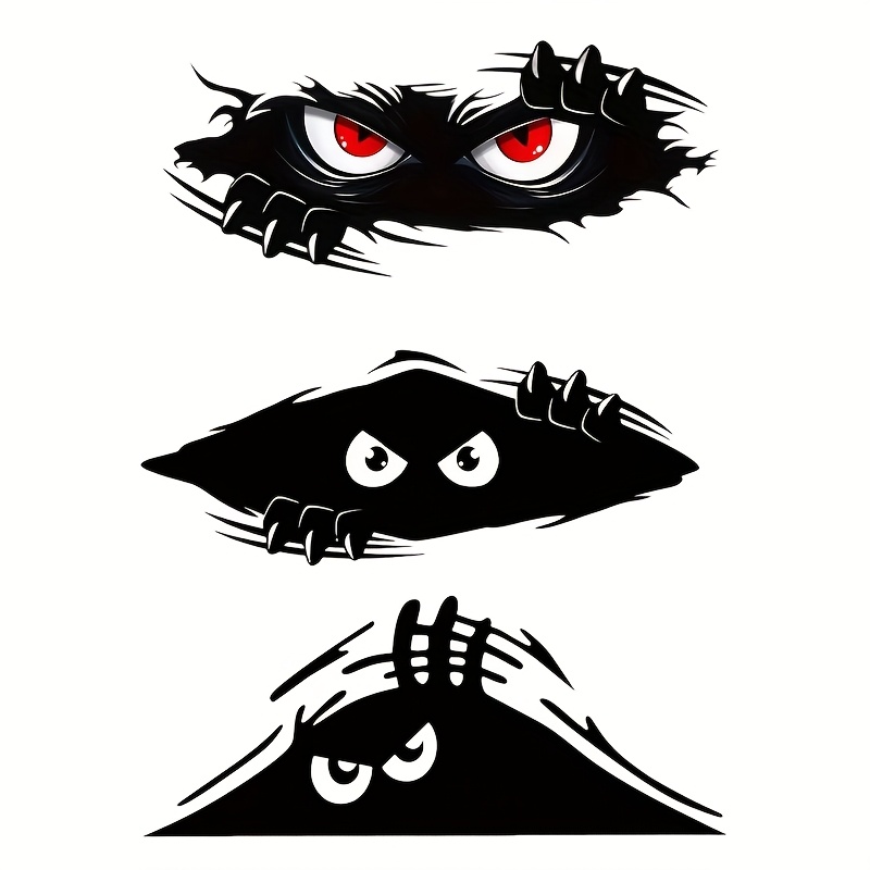 Angry Peeking Monster Vinyl Car Decal High Quality Decorative Decal For Cars, Suvs, Trucks, Walls, Windows, Laptops, Toilets, Luggage, Etc. - Scratch Resistant And