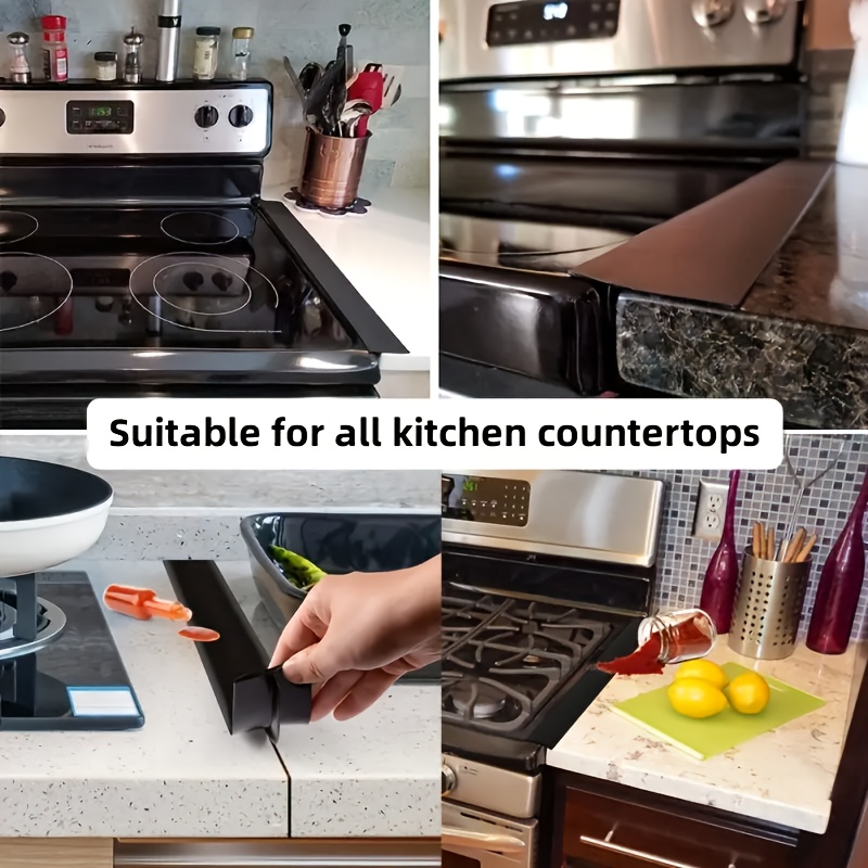 2pcs Silicone Kitchen Gap Covers - Heat, Water & Stain Resistant - Perfect for Sealing Spaces & Keeping Countertops Clean