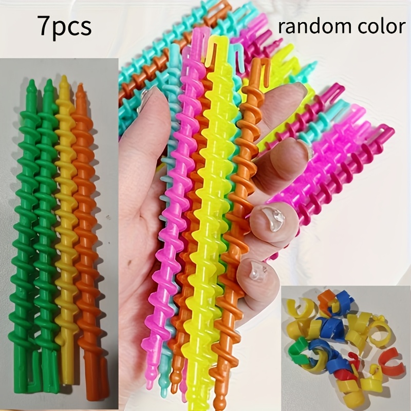 TEMU 7 Colori Casuali, Arricciacapelli a Spirale Multicolore - Attrezzo per Ricci, per Uso in Salone e a Casa, per Donne con Capelli Normali,