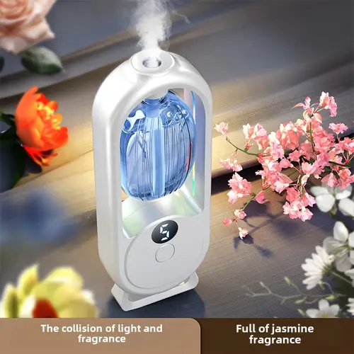 home usb essential oil diffuser and aroma diffuser battery level display cool mist and 7 color led light fragrance humidifier with timer function air freshener essential oil diffuser long lasting deodorant for bathrooms bedrooms offices