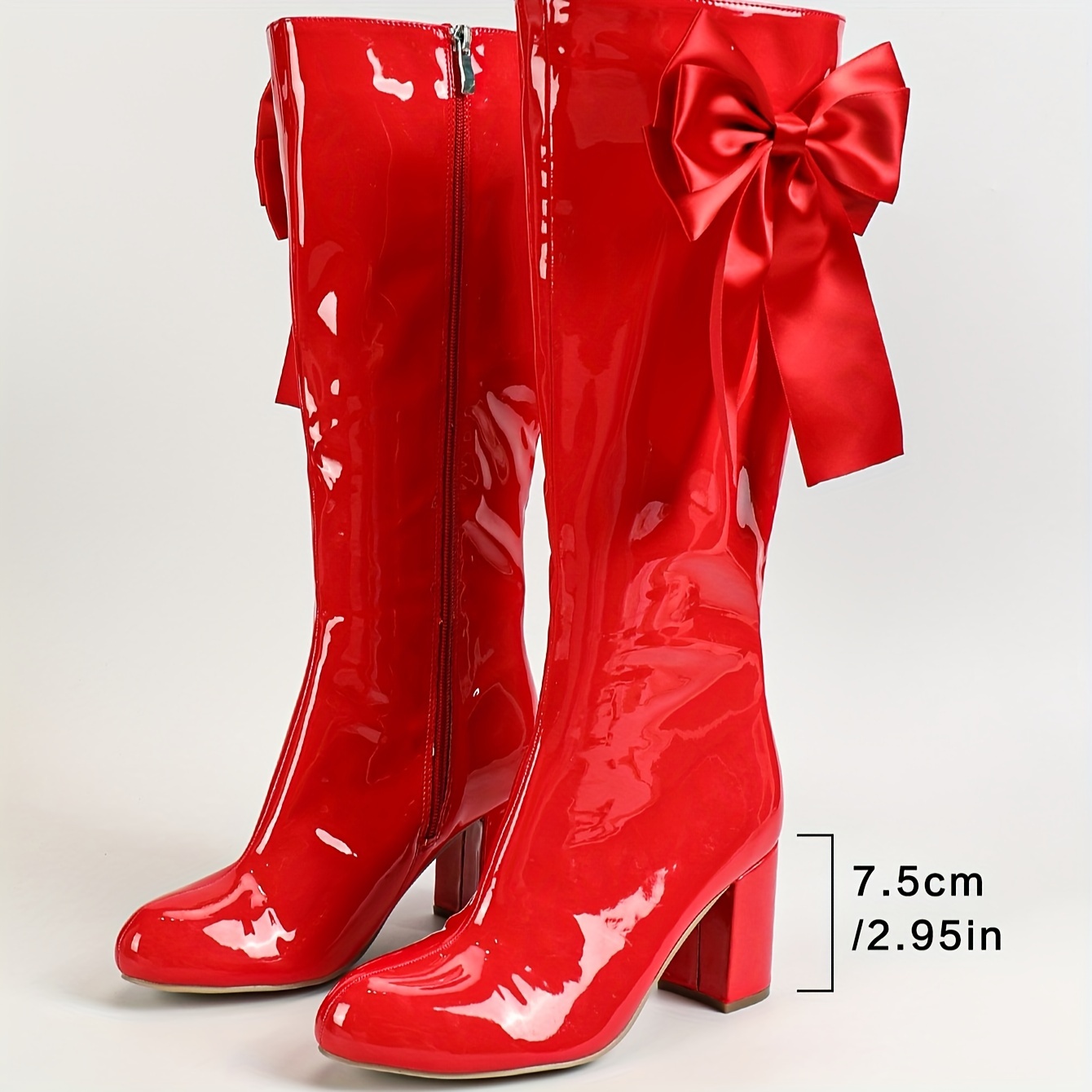 Costume Boots Red Gogo Boots Wide Calf Halloween Festive Red