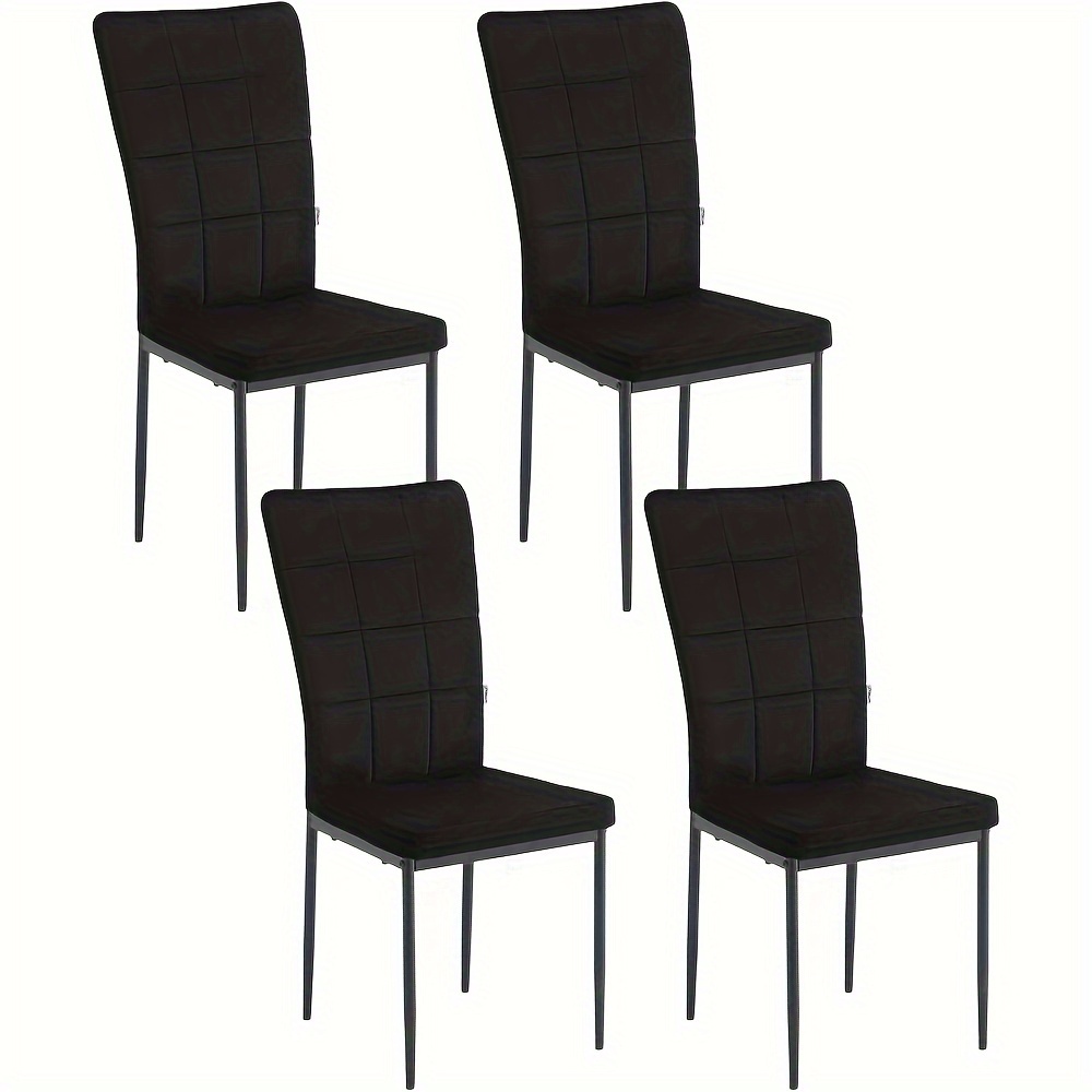 Image of 4pcs Dining Chairs, Upholstered Dining Chairs, High Back Chairs, Chairs With Metal Legs And Velvet, For Living Room, Bedroom