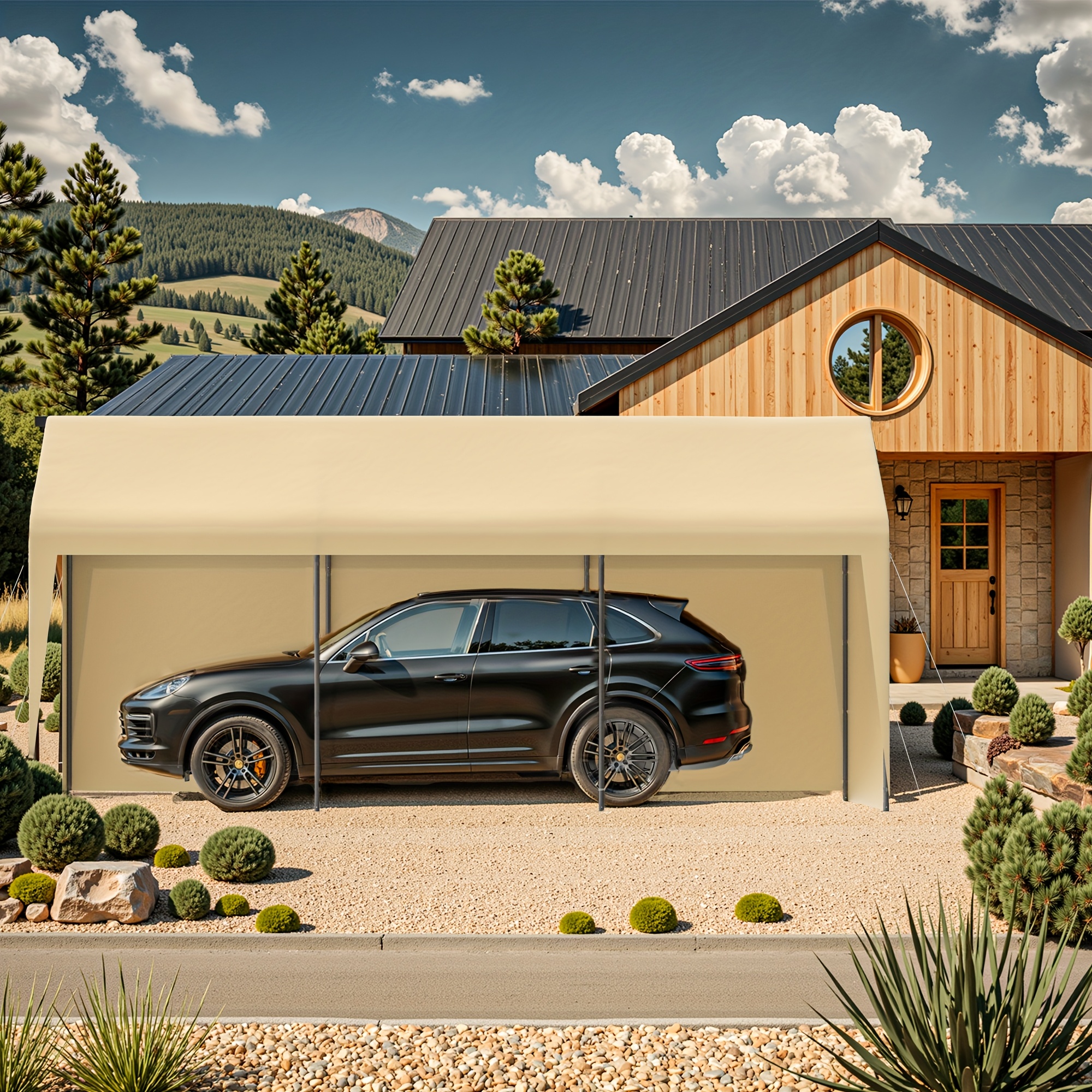 carport de carro porta- resistente, abrigo para veículos 10x20