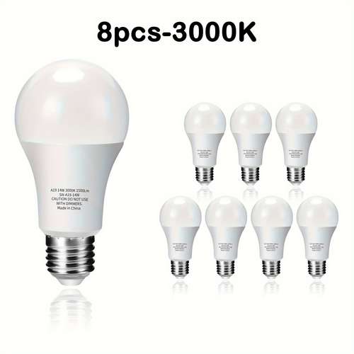 4-Pack A19 Rechargeable Emergency Light Bulbs – 60W Equivalent, 1200mAh Battery Backup, Daylight