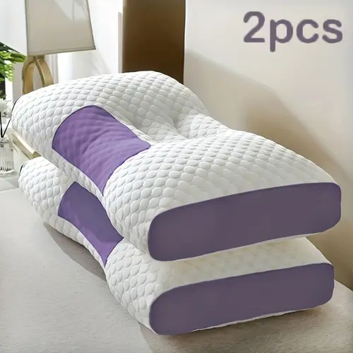 2pcs massage neck pillows adjustable ergonomic orthopedic contour support high quality pillow core with removable zippered season neck and shoulder massager modern breathable fabric