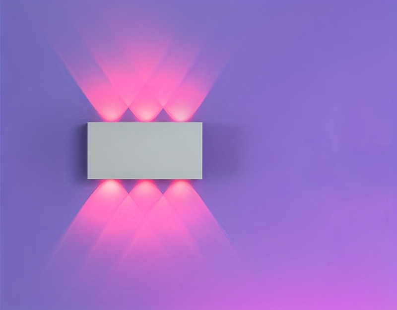 2pcs RGB 7-color Wall Light Battery Powered Degree Bedroom Corridor Living Room Decoration Creative Seven Color Gradient Dimming Night Light