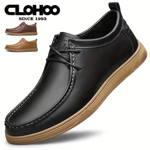 clohoo 남성 캐주얼 로퍼, 단색 올 시즌 로우 탑 신발, 편안한 소프트 솔, 튼튼한 고무 솔, 미끄럼 방지 통기성, 라운드 토, 인조 상/내부, 레이스업 클로저