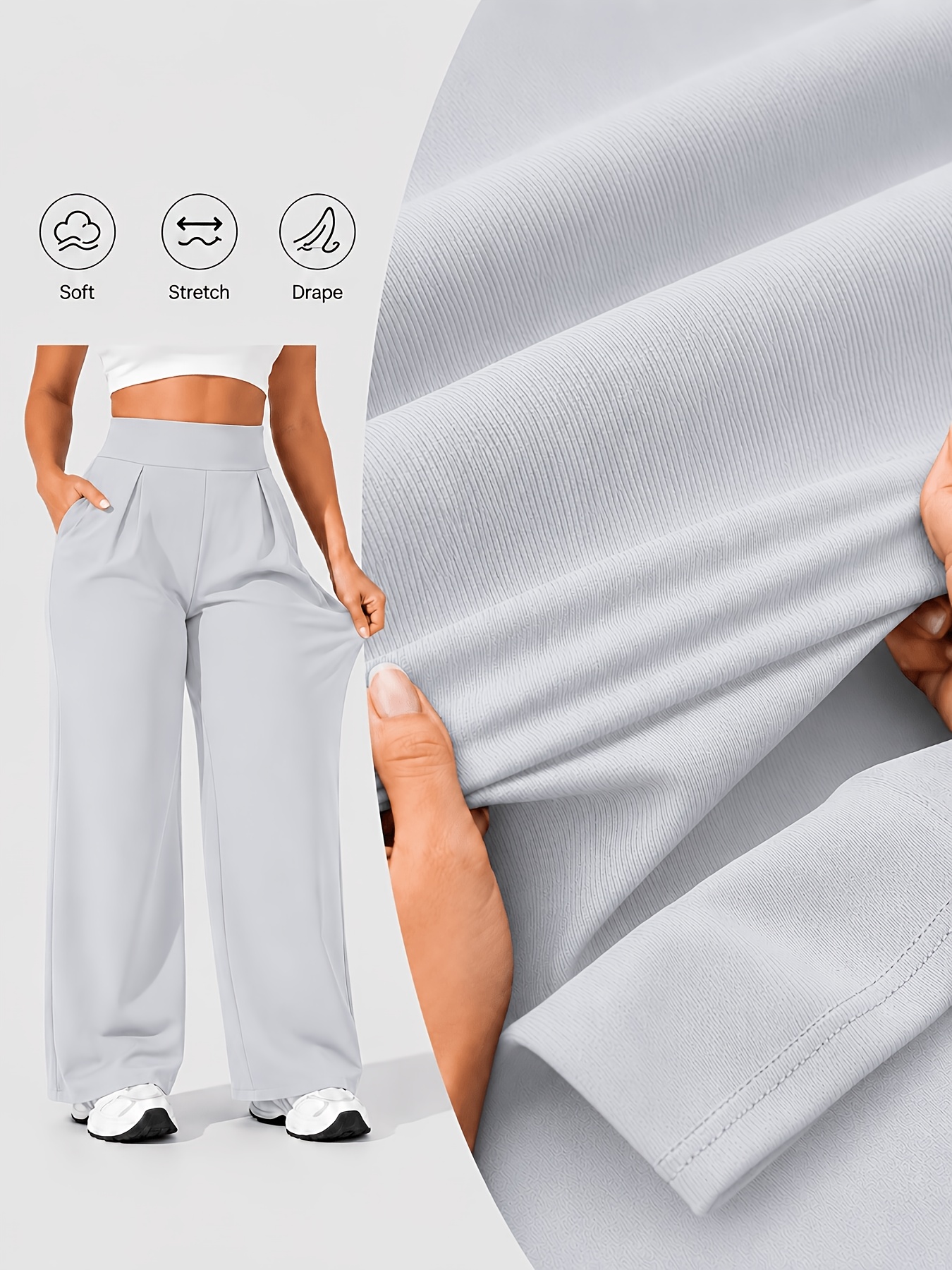 Pantalon Yoga Femme Grande Taille Pantalon de yoga grande taille taille haute jambes larges pour femmes 0XL-4XL Contrôle du ventre Anti-boulochage Anti-penetration Plissé avant Trousseaux latéraux profonds Double face Super doux 4 directions extensible Pantalon de sport décontracté pour yoga Salle de sport Travail en extérieur Toutes saisons