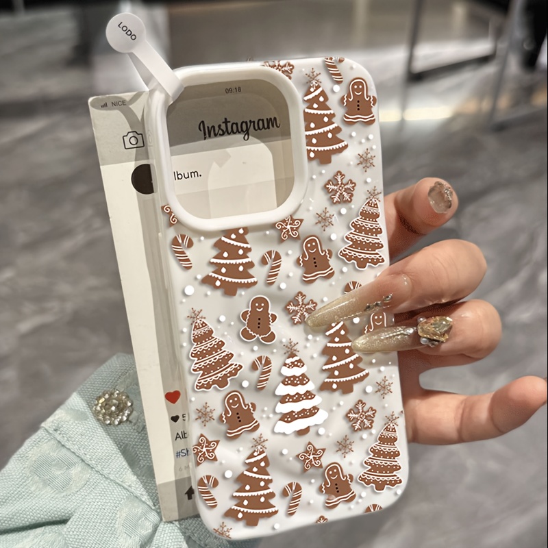 TEMU Étui de Téléphone : Étui de Nouvel An pour iPhone 17 16 Pro 15 14 Plus 13 12 11 Pro Max 17 Air 17 Pro Max Sapin de Noël en Pain d'Épice Coque