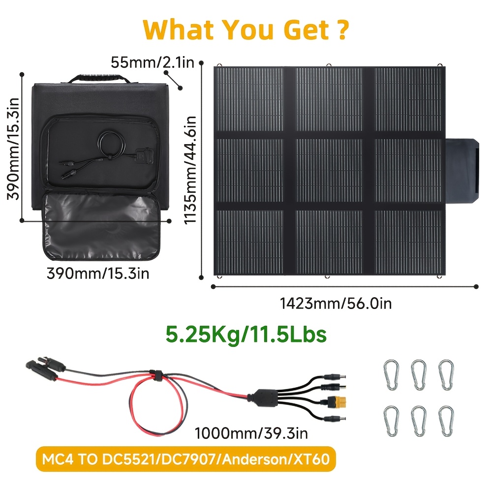 Image of Lvyuan 200w Portable Solar Panel, Foldable Solar Panel, Monocrystalline Solar Panel, Solar Cell Up To 22%, Ideal For , Marine Power Stations, Camping, Rvs, And Solar Generators