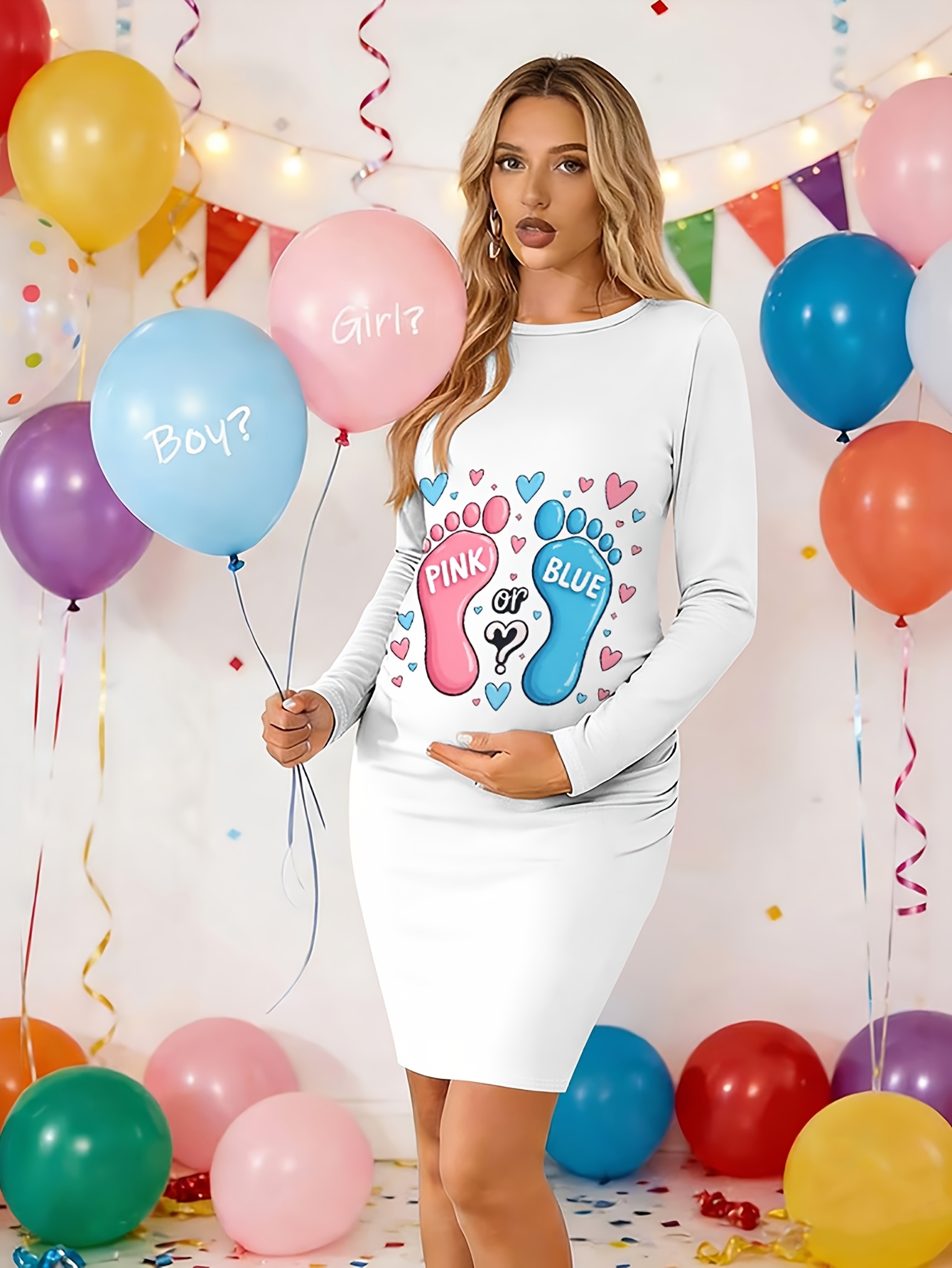 gender reveal dress sold on Temu United States