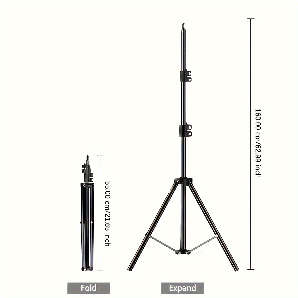 TEMU Professional Photography Tripod Stand - Aluminum Alloy, Foldable & Adjustable For Projectors And Cameras, 1/4 Screw Mount