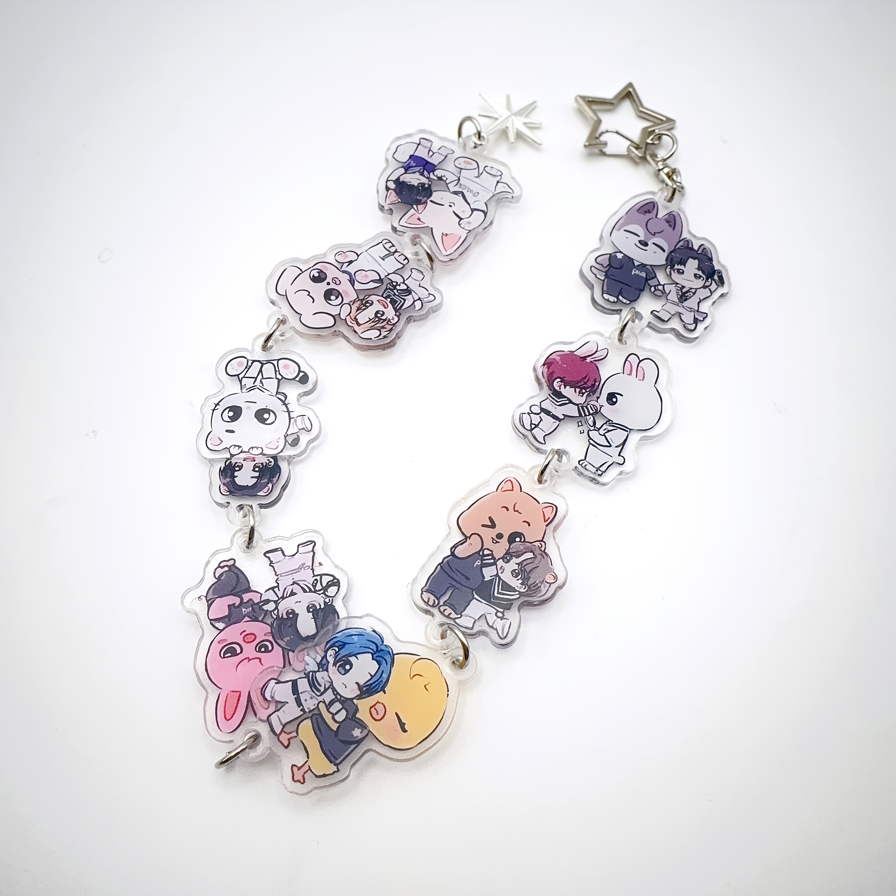 

Double-sided Acrylic Cartoon Keychain - Fans & Collectors, No Batteries Required, Skz, Keychain Set