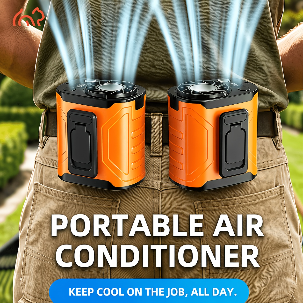 neck portable waist fan 18000rpm powerful brushless motor 199   5000mah large capacity ultra long   battery led   display suitable for outdoor work camping   spring      
