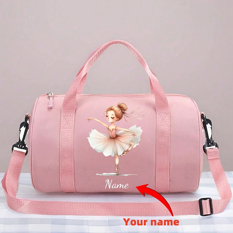 TEMU A Customized Personalized Name Luggage Bag Featuring A Beautiful Cartoon Ballet Print, Made From Material Suitable For Outdoor Travel. A