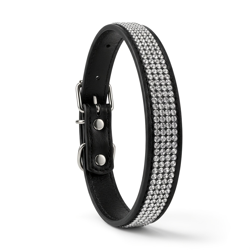 E-shop Strass-Halsband, Schwarzes Haustier-Halsband, Medium-Hund Glitzer-Halsband, Universal Luxus Leinen-Halsband, Hunde Katzen Mode Accessoire
