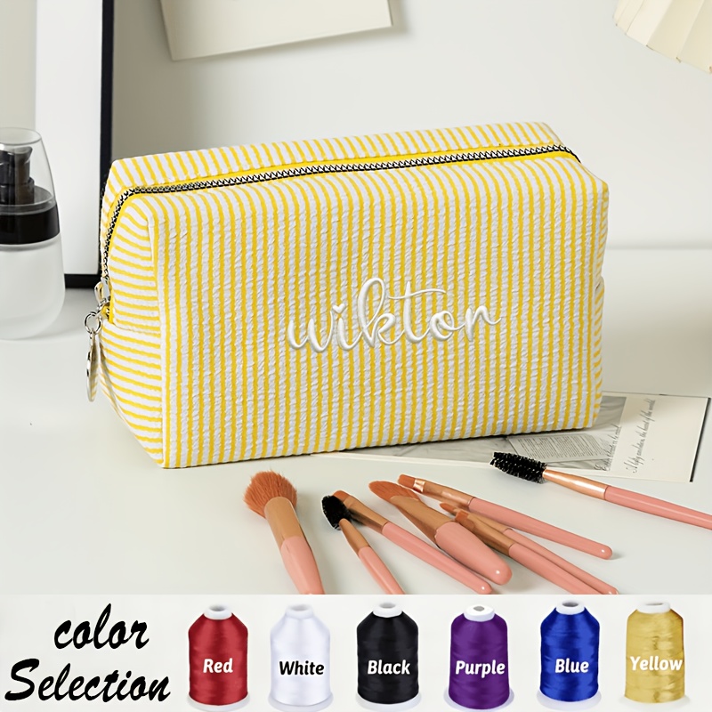 TEMU Neceser de Organza Bordado Personalizado, Neceser de Maquillaje para Damas de Honor, Neceser de Viaje Portátil, Bolsa de Almacenamiento para el
