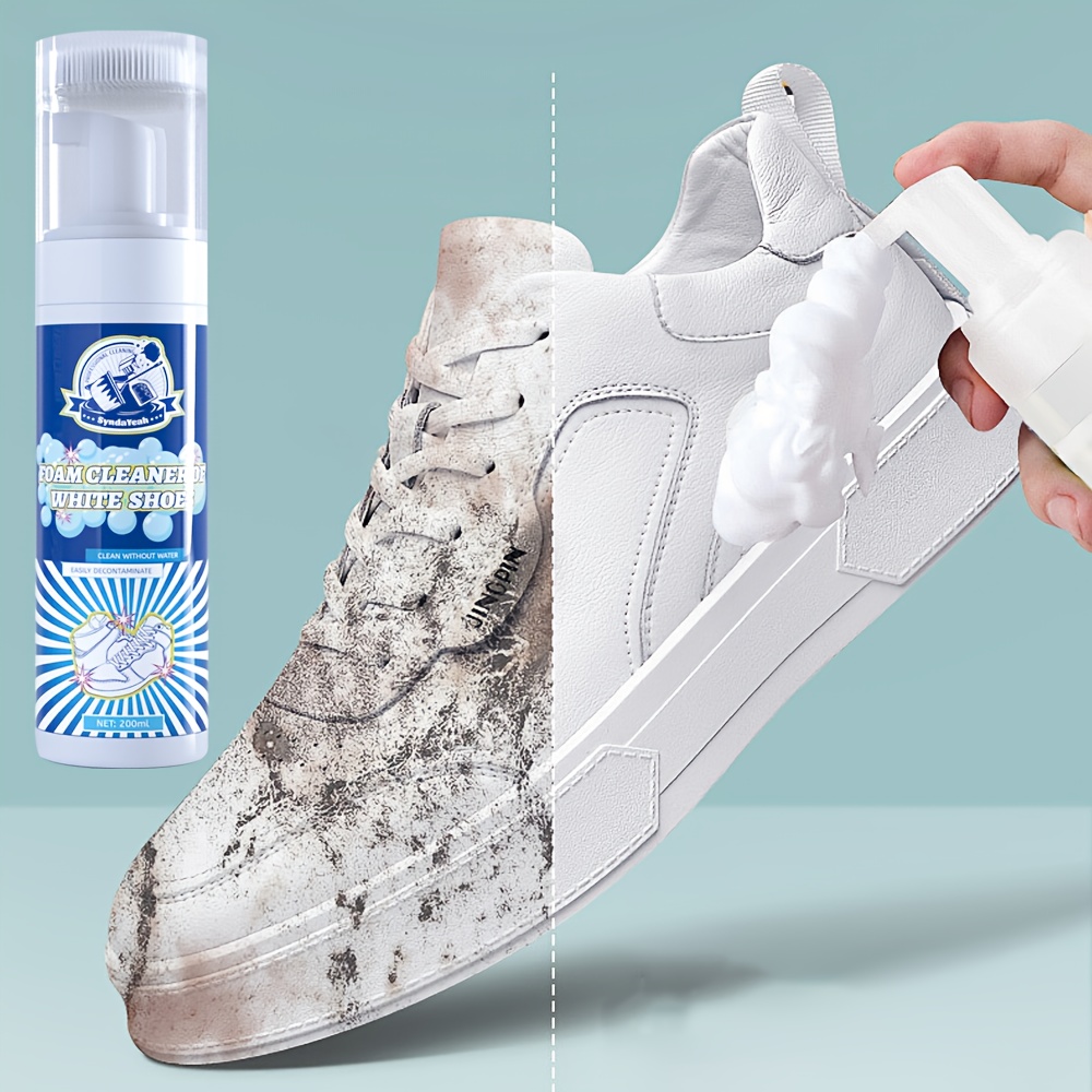 1pc KEMIAOE Sneaker Whitening Cleaner Foam - Quick & Effective Stain Remover for Shoes, Boots, and Canvas - Chlorine-Based Formula for Deep Cleaning & Brightening, Ideal for White Sneakers, Shoe Cleaner