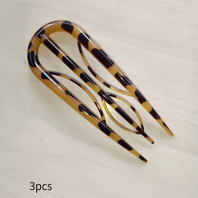 TEMU 3 stuks , U-Vormige Haarspeld High-End Nieuwe Chinese Stijl Haar Knot Artifact Tak Haarspeld Gemakkelijke Haarspeld Haarspeld