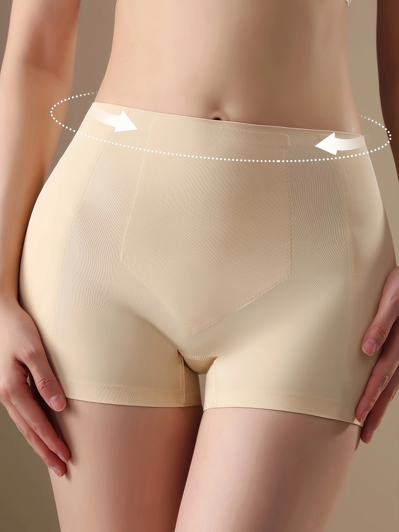 Cross-border Exclusive Supply Traceless Plump Cross Panties with Two Sides Concave Artifact Fake Butt Natural Lift Hip Safety Pants