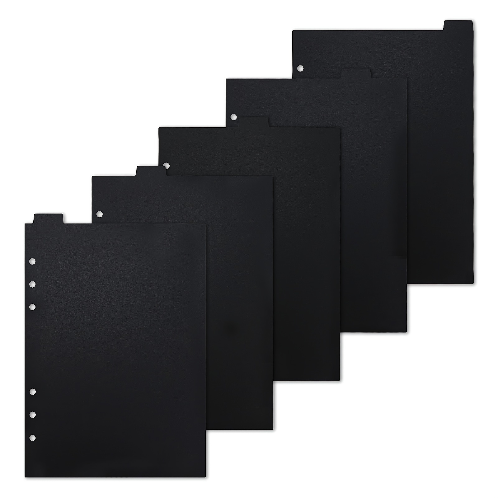 TEMU 5pcs 5 Sheets A5 Divider Pages (transparent Black White) Label Binder Dividers With Tabs 6 Ring A5 Plastic Binder Index Dividers Translucent A5