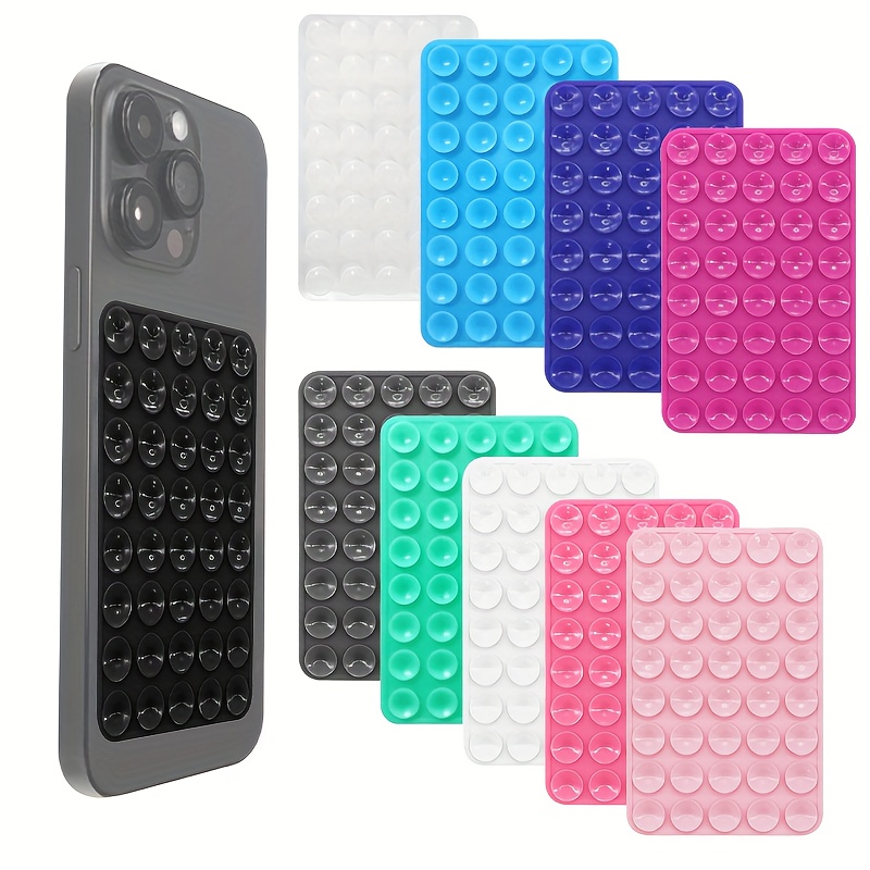 new 1pc 2pcs silicone back sticker square phone back sticker non drop suction cup sticker anti slip phone case portable and removable