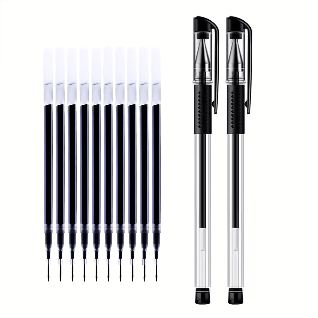 TEMU Set di penne di grande capacit�, 12 pezzi, 2 penne ricariche, punta fine da 0,5 mm, , impugnatura confortevole e asciugatura rapida, scrittura ,