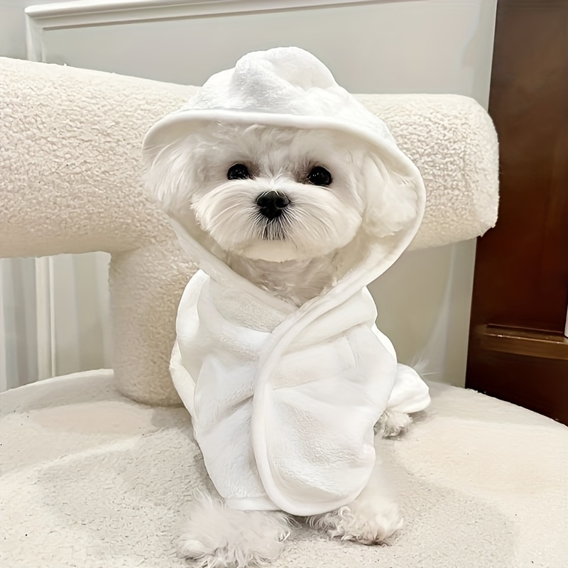 

Bathrobe For Small To Medium Dogs And Cats - Quick Dry, Soft, Comfort With Magic Tape Closure